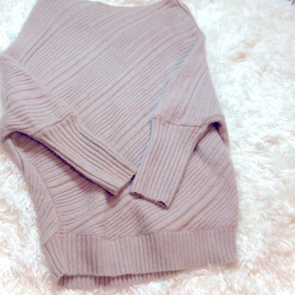 Pink over the shoulder sweater